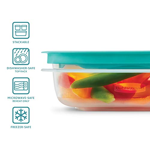Rubbermaid EasyFindLids with Press & Lock Leak Proof Lids Food Storage Set, Meal Prep Containers, 12 Piece, Clear - Image 5