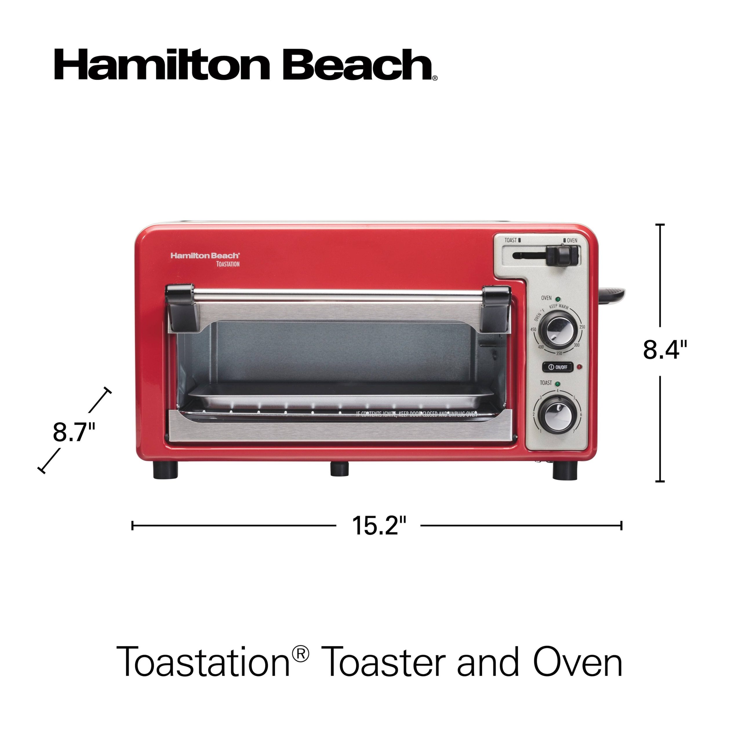 Hamilton Beach – Toastation 2-Slice Countertop Toaster and Toaster Oven – Red 22724 - Image 8