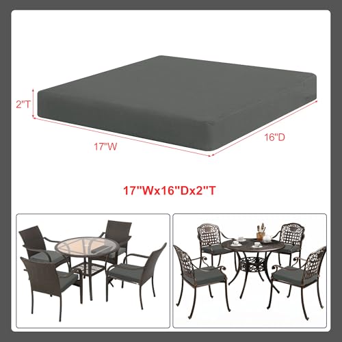 Favoyard Outdoor Chair Cushion Set of 4 Rainproof & Color Fade Resistant 19 x 19 x 2 in Square Corner Patio Furniture Cushions with Waterproof Hidden Zipper Attach Ties for Dining Table Chairs Seats - Image 15