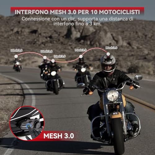 Motorcycle Bluetooth Headset V5.2 with Music Sharing, 2-Way Motorcycle Helmet Bluetooth with IP67 Waterproof, Motorcycle Communication Systems with Hi-FI Speakers for ATV/Snowmobile/Ski, 2 Pack - Image 20