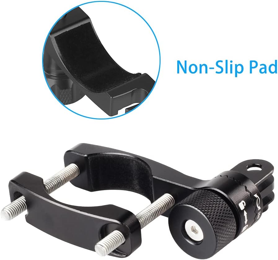 HSU Aluminum Bike Bicycle Handlebar Mount and Bike/Motorcycle Handlebars for Go Pro Hero 11/10/9/8/7/6/5/4, DJI Osmo Action AKASO and Other Action Cameras (Black) - Image 9