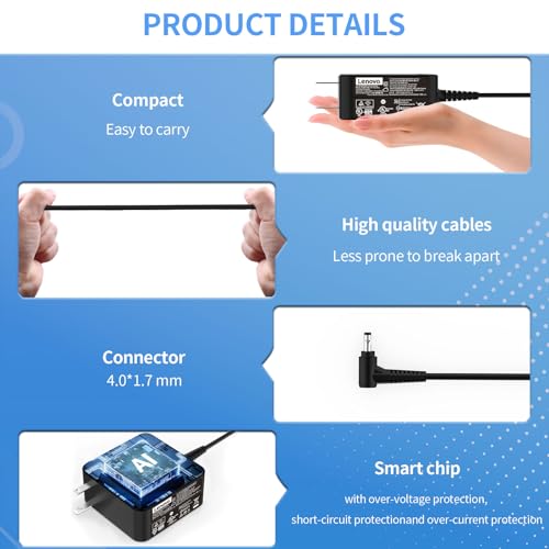 45W 20V 2.25A Power Adapter for Lenovo IdeaPad Flex 4 5 1130 1470 1570 110 320 330 100 100S 110S 330S for Yoga 710 100S-14IBR 710-14IKB 710-14ISK 710-15ISK PA-1450-55LL ADL45WCC Laptop Charger - Image 3
