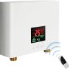 LQWY Mini Electric Tankless Water Heater 3000W 110V Instant Hot Water Heater with Remote Control Digital Display On Demand Under Sink Water Heater for Home Kitchen Sink Washing Indoor