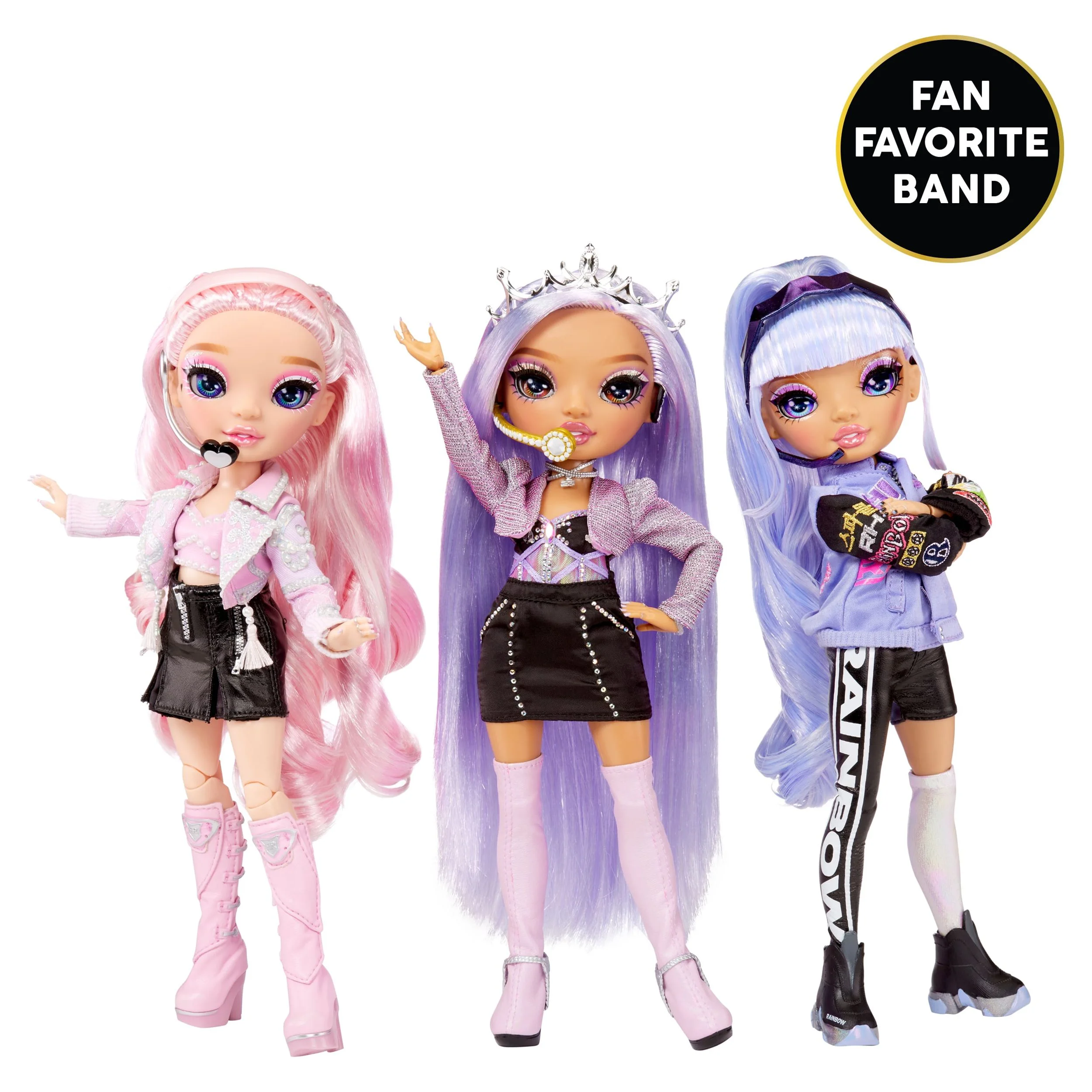 Rainbow High Rainbow Vision Royal Three K-pop ?C Minnie Choi (Pink Lavender) Fashion Doll. 2 Designer Outfits to Mix & Match w/ Microphone Headset & Band Merch Playset, Gift for Kids 6-12 - Image 6