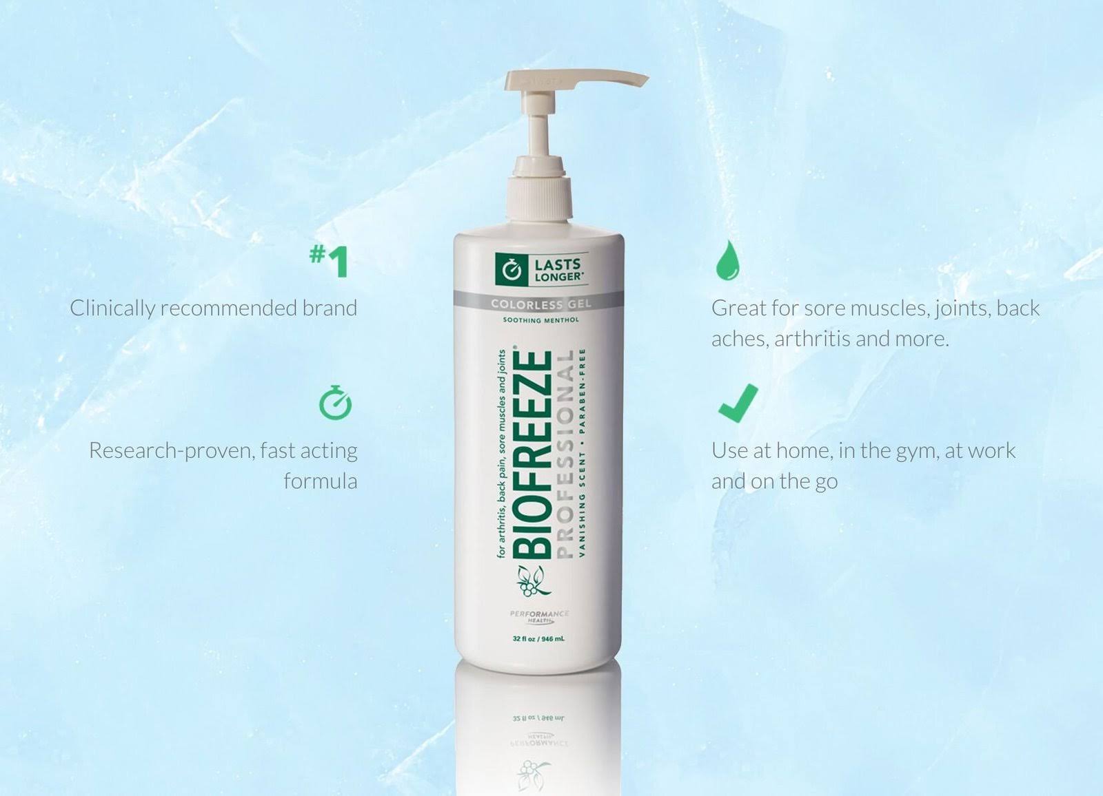 Biofreeze Professional Pain Relief Gel 32 oz. Pump Colorless - Image 3