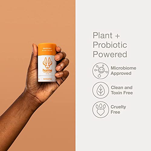 Hume Supernatural Aluminum Free Deodorant for Women & Men – Safe for Sensitive Skin – Probiotic, Plant-Based, Baking Soda Free, Aloe, & Cactus Flower, Anti Sweat, Stain & Odor – Amber Woods, 3-Pack - Image 3