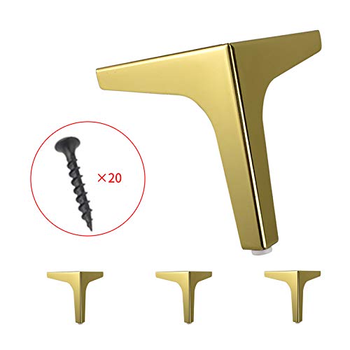 7 Triangle Furniture Legs,A Set of 4??Modern Metal Diamond Triangle Furniture Feet DIY Replacement Gold for Cabinet Cupboard Sofa Table Couch legs Couch Chair Legs (7 / 17.5cm, Golden) - Image 9