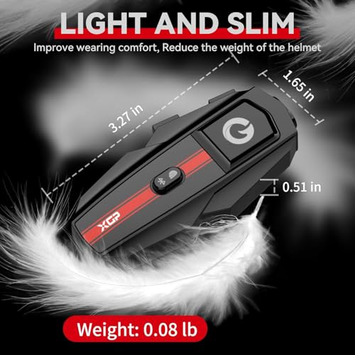 Motorcycle Bluetooth Headset V5.2 with Music Sharing, 2-Way Motorcycle Helmet Bluetooth with IP67 Waterproof, Motorcycle Communication Systems with Hi-FI Speakers for ATV/Snowmobile/Ski, 2 Pack - Image 25
