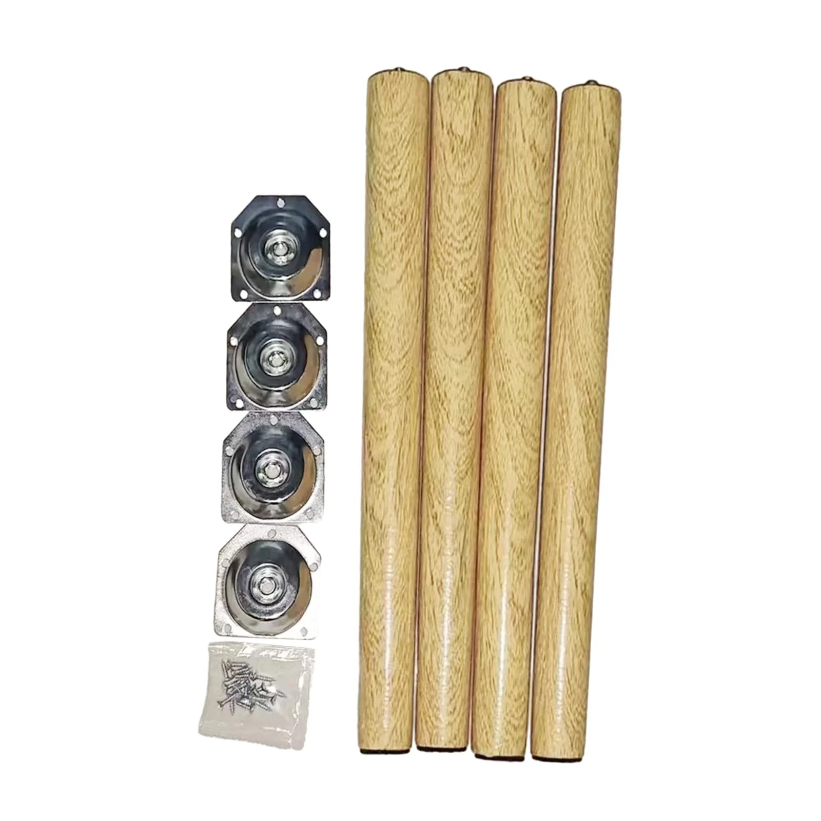 4Pcs Wooden Furniture Legs Replace Parts Anti Slip Durable Wood Table Legs Desk Table Feet Legs for Couch Night Stand Dresser 50cm