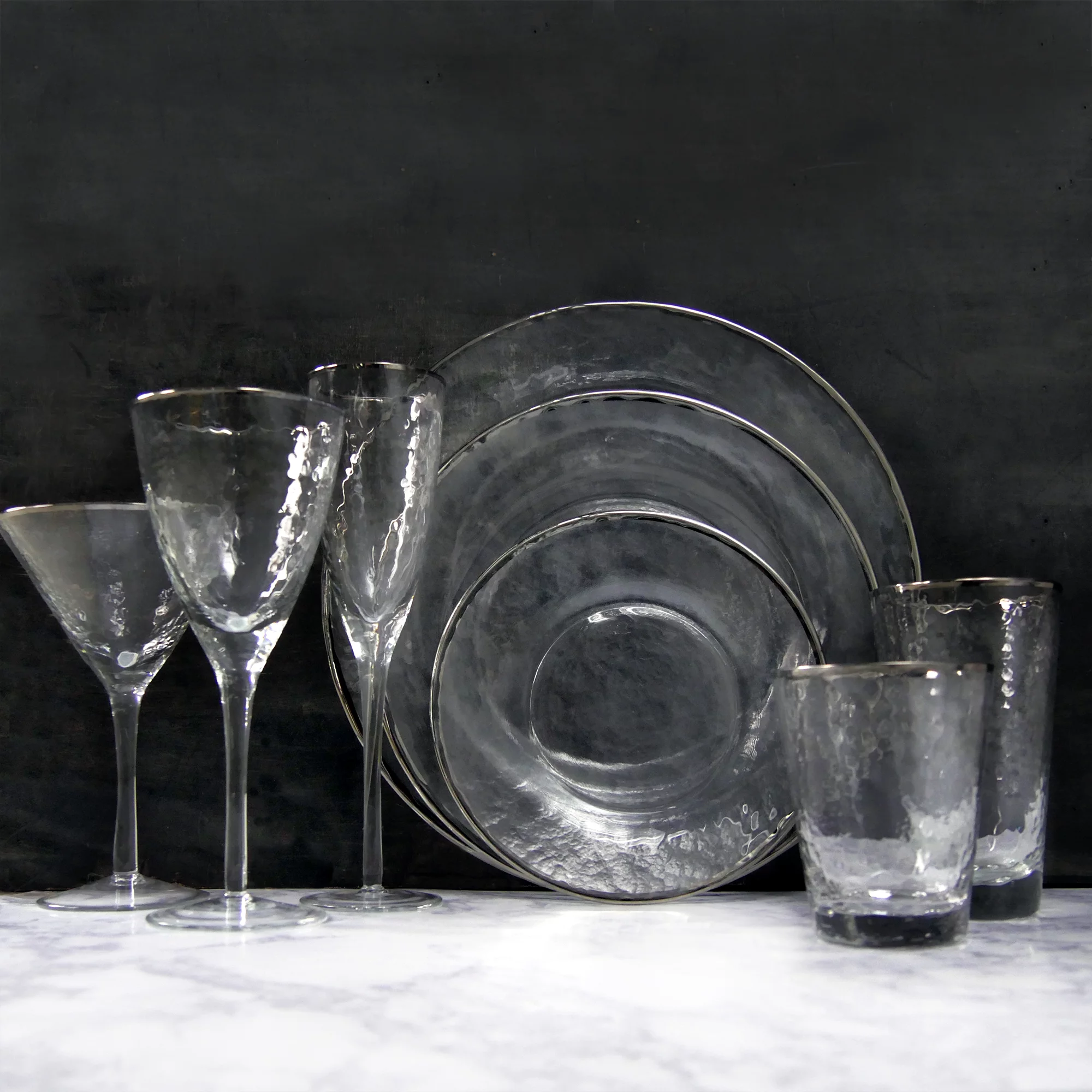 Split P Metallic Rim Double Old Fashioned Set – Silver - Image 4