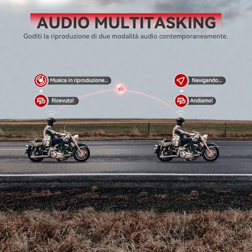 Motorcycle Bluetooth Headset V5.2 with Music Sharing, 2-Way Motorcycle Helmet Bluetooth with IP67 Waterproof, Motorcycle Communication Systems with Hi-FI Speakers for ATV/Snowmobile/Ski, 2 Pack - Image 21