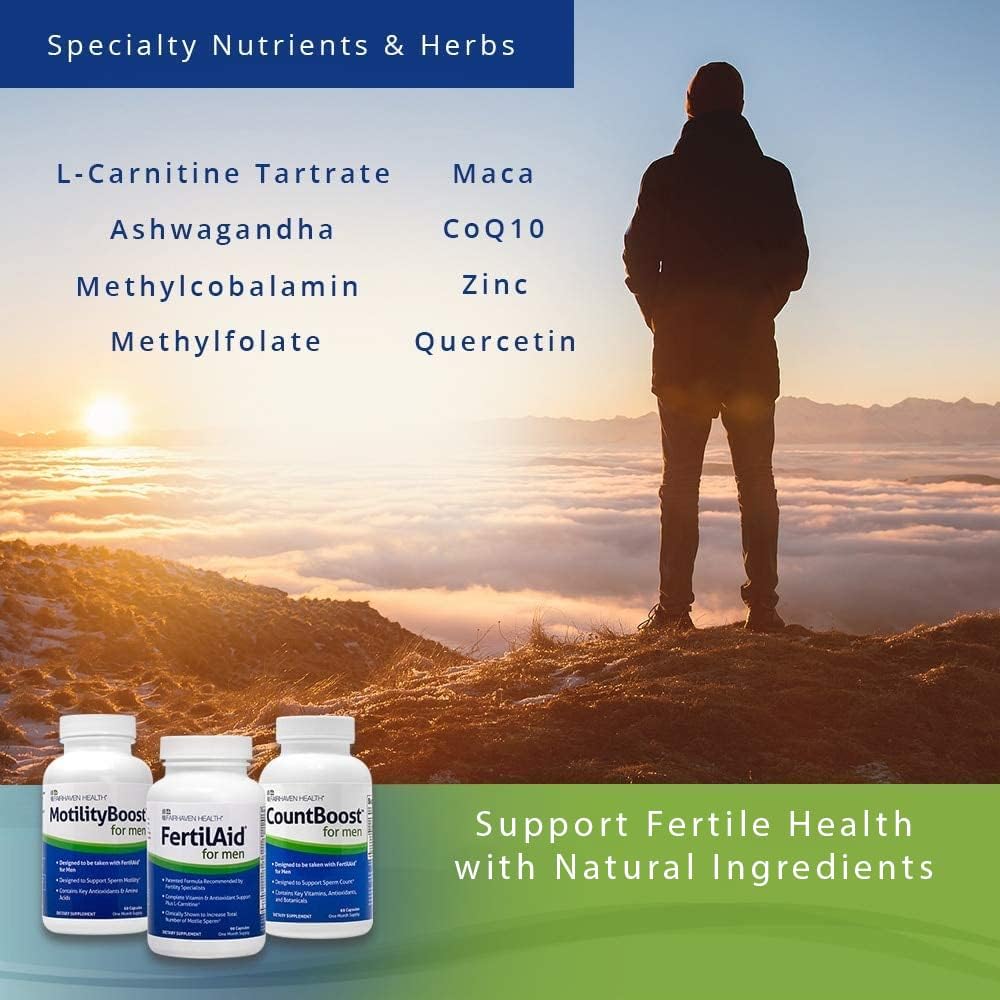 FertilAid for Men, MotilityBoost, Countboost Bundle – Male Fertility Stack with Preconception Vitamin & Fertility Formula Targets Count, Motility, Morphology, with Maca, Ashwagandha, CoQ10, Zinc - Image 7