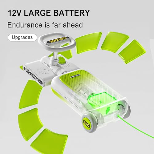 12V Electric Ride-On Car for Kids with Cleaning Fun | Go Kart | 3 in 1 Kids Electric Vehicle | Detachable Cleaner & LED Lights,Safe Toy for Ages 3-8, Indoor/Outdoor Use Safe & Educational Gift (Green) - Image 16