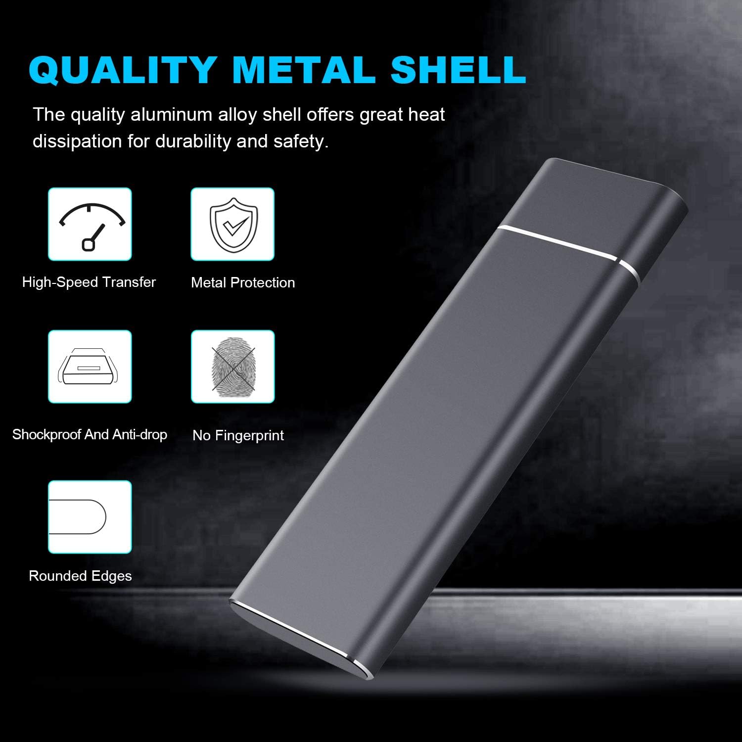 External Hard Drive Compatible for Mac, PC, Desktop, Laptop, Portable 2TB External Hard Drive, Ultra Slim Hard Drive, YSYDYPBB-05 (2TB, C-Black) - Image 4