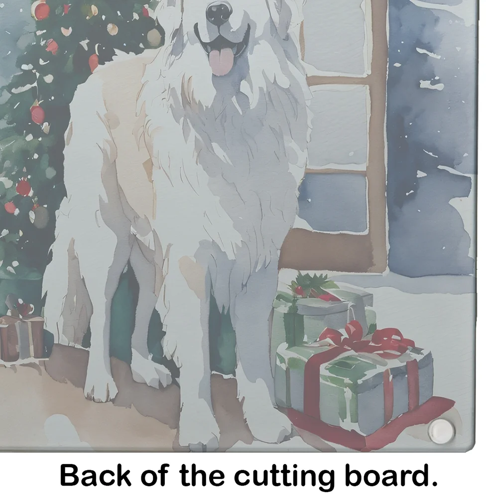 Great Pyrenees Cozy Christmas Glass Cutting Board Large 12 in x 15 in - Image 5