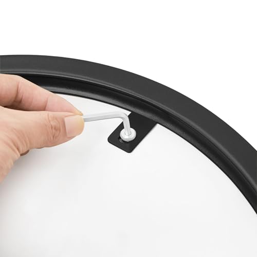 Yaheetech Faux Marble Side Table, 16in End Table Modern Accent Sofa Table w/X-Based, Round Tabletop, Sturdy Metal Legs for Living Room, Black - Image 26