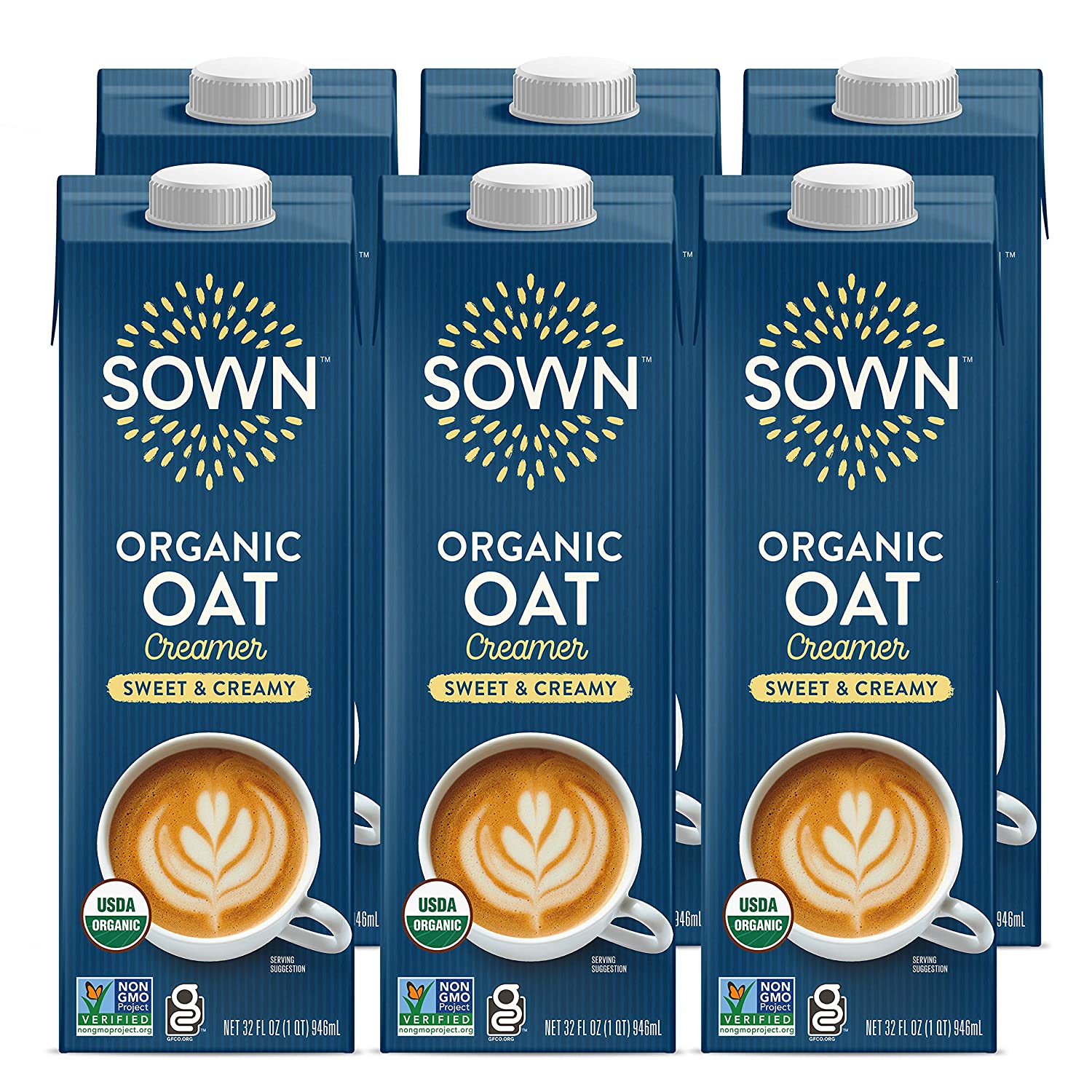 SOWN Organic Oat Creamer Unsweetened – Barista Oat Milk Non Dairy Coffee Creamer – Plant Based, Dairy-Free, Vegan, 0g Added Sugar, Gluten-Free, Non-GMO, Shelf Stable – 32oz (Pack of 6) - Image 20