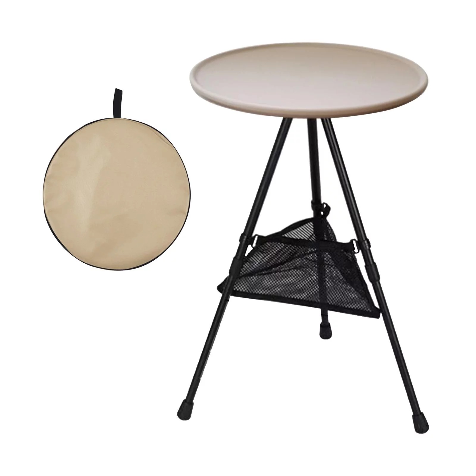 folding desk,Foldable Picnic Table Camping Folding Table,Outdoor Round Table Small Tea Coffee Table,Lightweight Beach Table Patio Dining Side Table,Fishing Tent Garden Table with Mesh Pocket - Image 4