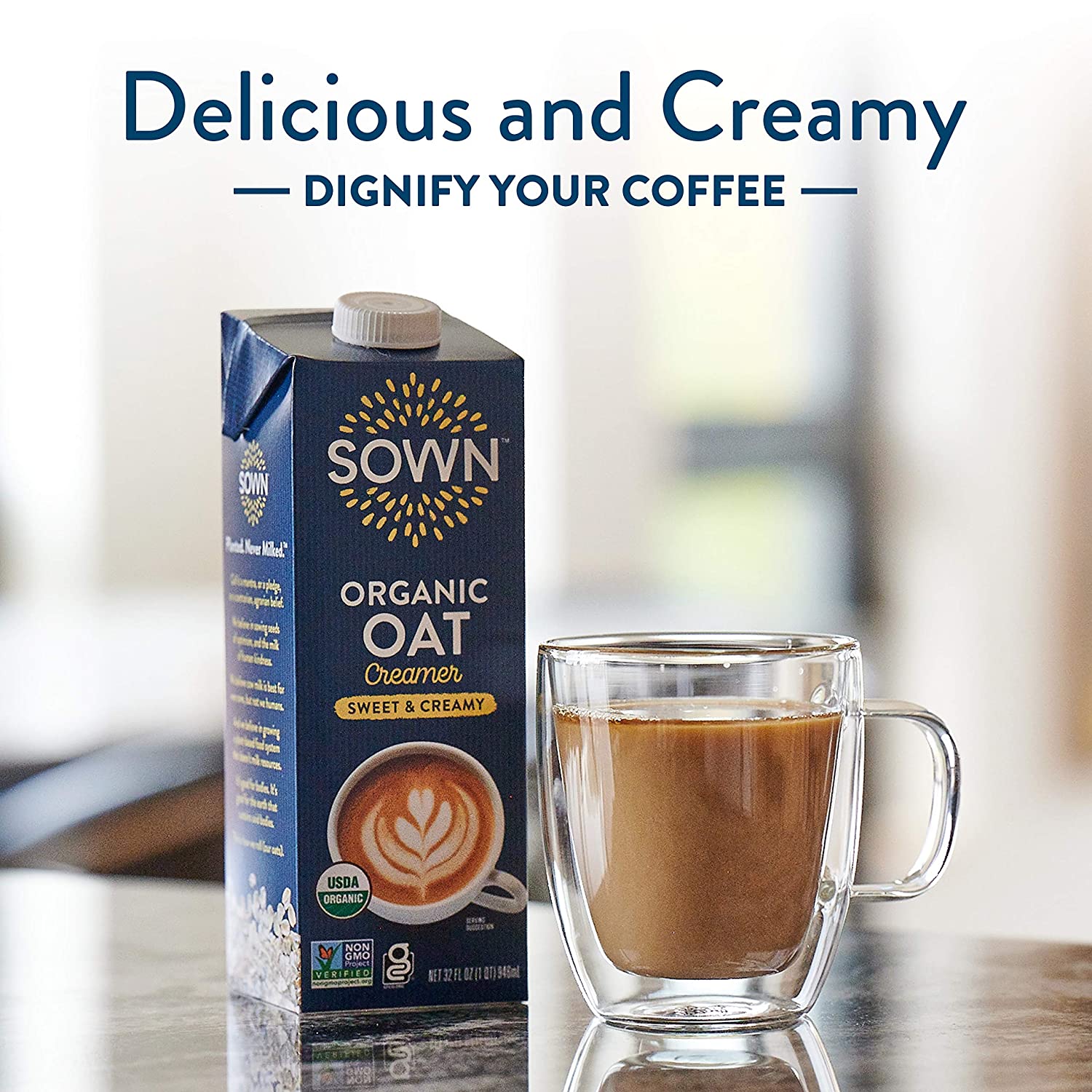 SOWN Organic Oat Creamer Unsweetened – Barista Oat Milk Non Dairy Coffee Creamer – Plant Based, Dairy-Free, Vegan, 0g Added Sugar, Gluten-Free, Non-GMO, Shelf Stable – 32oz (Pack of 6) - Image 21