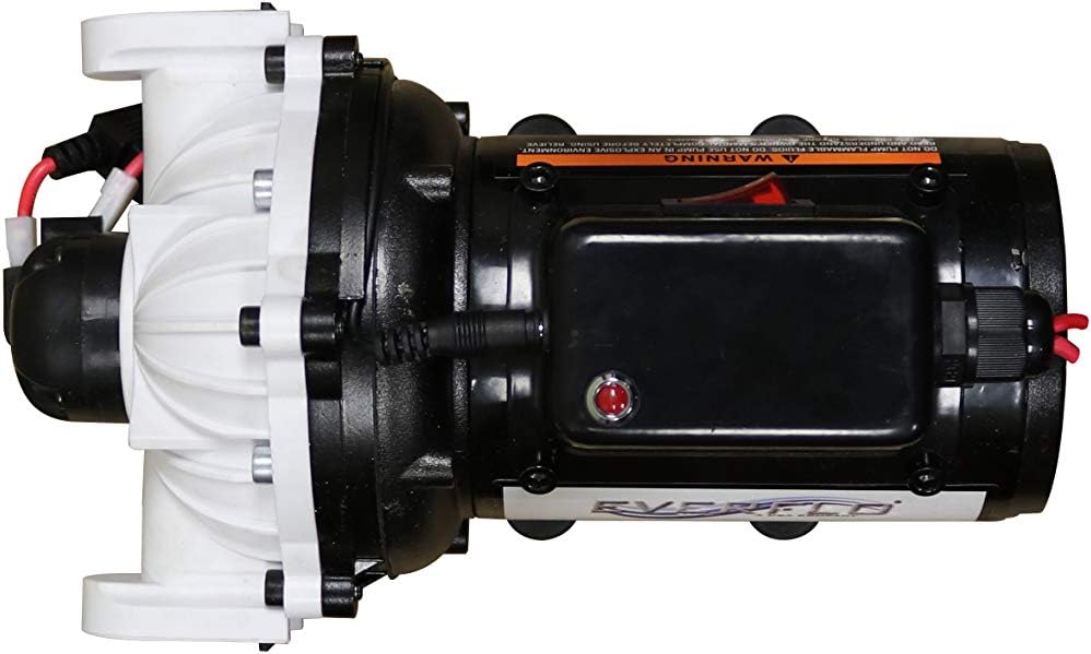 Everflo Soft Wash (Bleach) EFSW5500-BOX 12V Diaphragm Pump – 5.5GPM, 60 PSI Max, QA Ports, black (EFSW5500-BOX) - Image 2