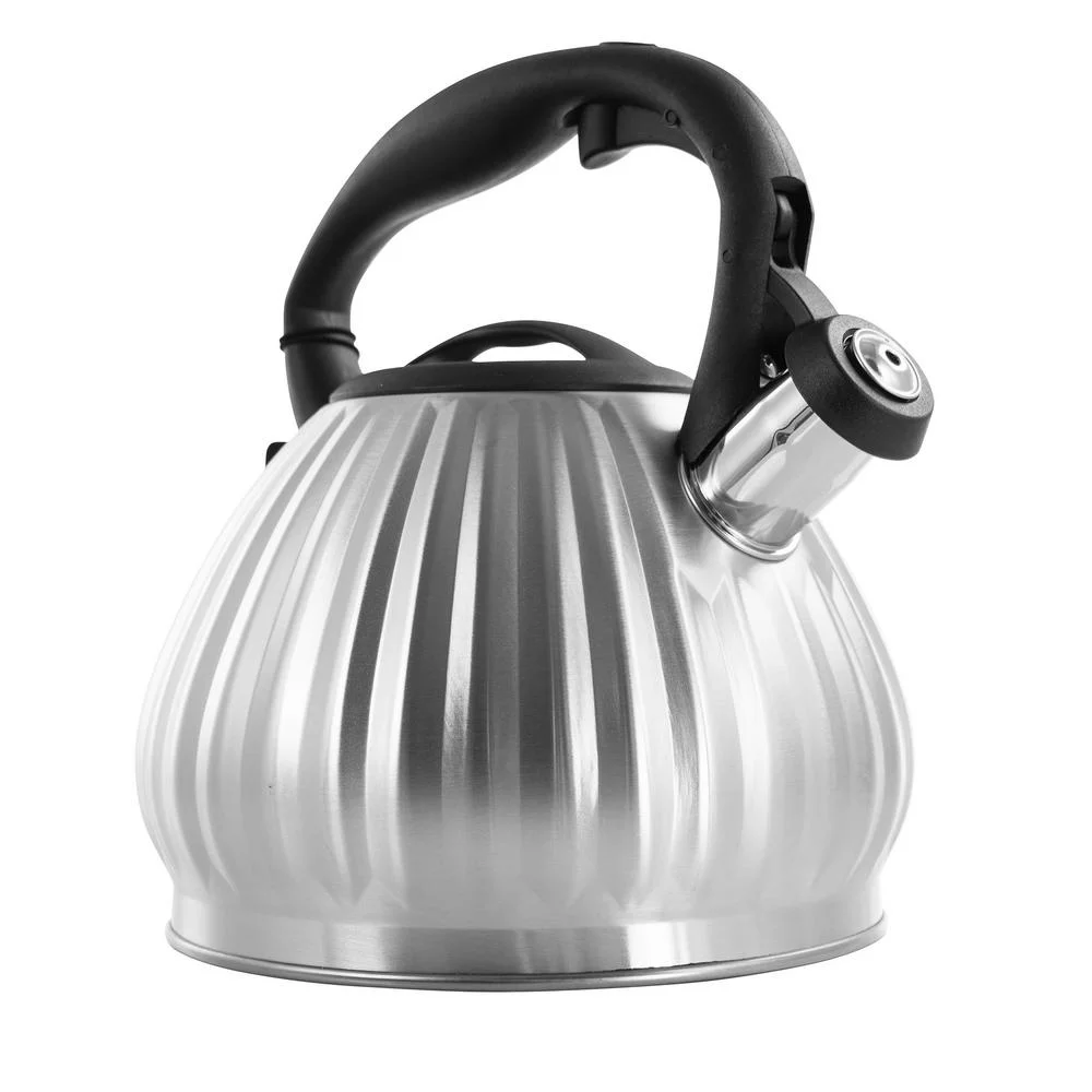 Mr. Coffee Donato 2.5 Quart Stainless Steel Round Whistling Tea Kettle Brushed Chrome - Image 2