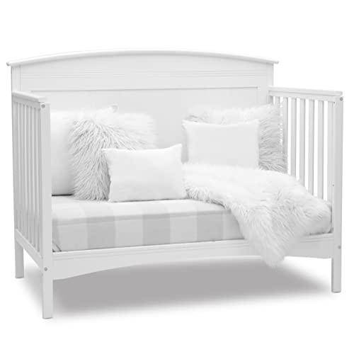 Delta Children Archer Solid Panel 4-in-1 Convertible Baby Crib – Greenguard Gold Certified, Bianca White - Image 10