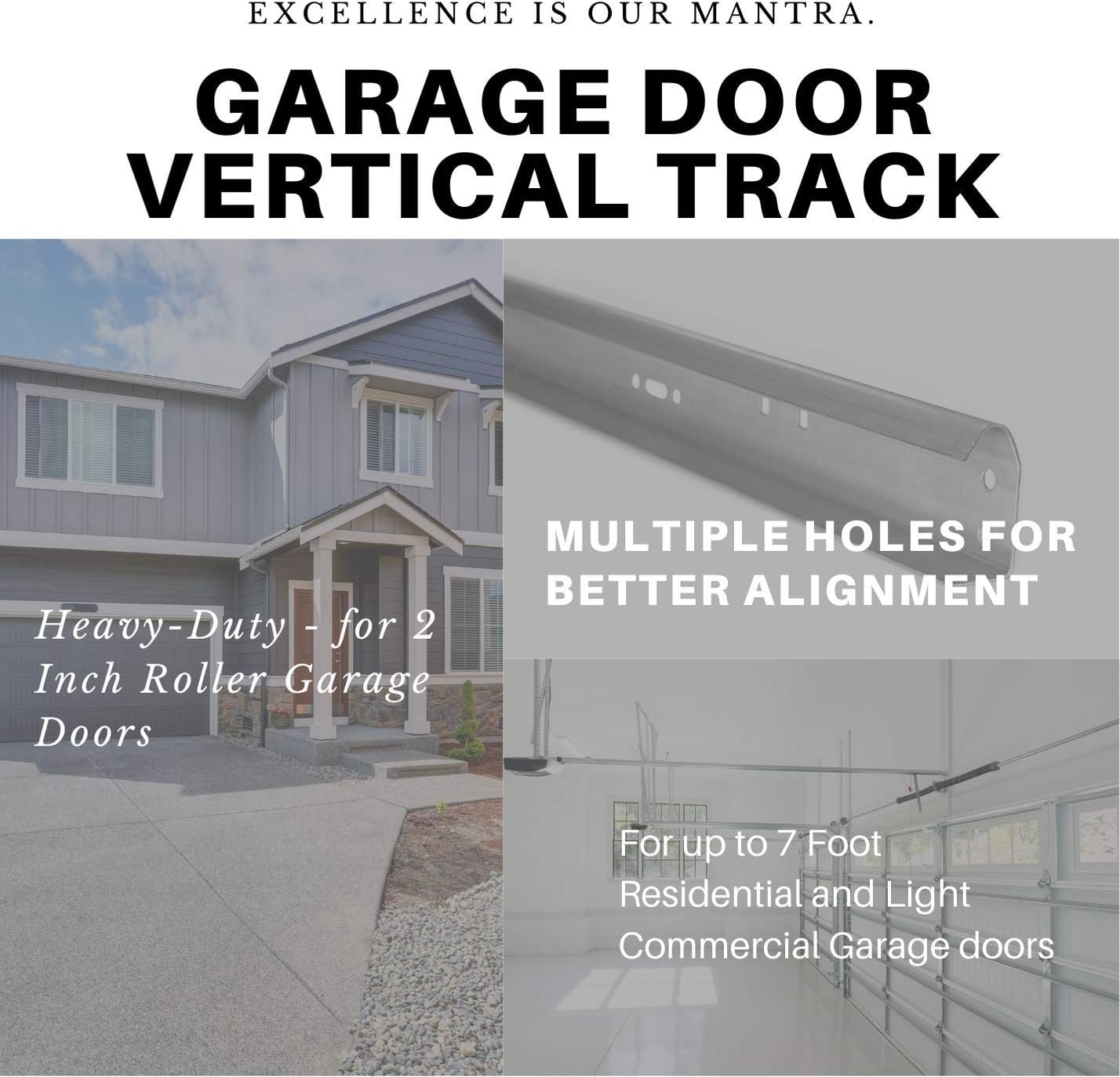 Garage Door Vertical Track Replacement ?C Set of Left and Right for 7 Foot Tall – Garage Door Rails Galvanized Steel Hardware Door Rails for Residential/Light Commercial Side Tracks for 2-inch Rollers - Image 5