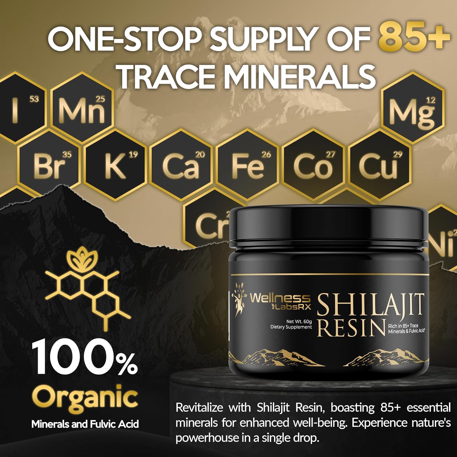 Shilajit Pure Himalayan Organic Shilajit Resin – Himalayan Shilajit Supplement- Maximum Potency and Pure Shilajit for Men, Gold Grade Natural Shilajit with 85+ Trace Minerals and Fulvic Acid – 60g - Image 3