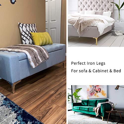 7 Triangle Furniture Legs,A Set of 4??Modern Metal Diamond Triangle Furniture Feet DIY Replacement Gold for Cabinet Cupboard Sofa Table Couch legs Couch Chair Legs (7 / 17.5cm, Golden) - Image 6