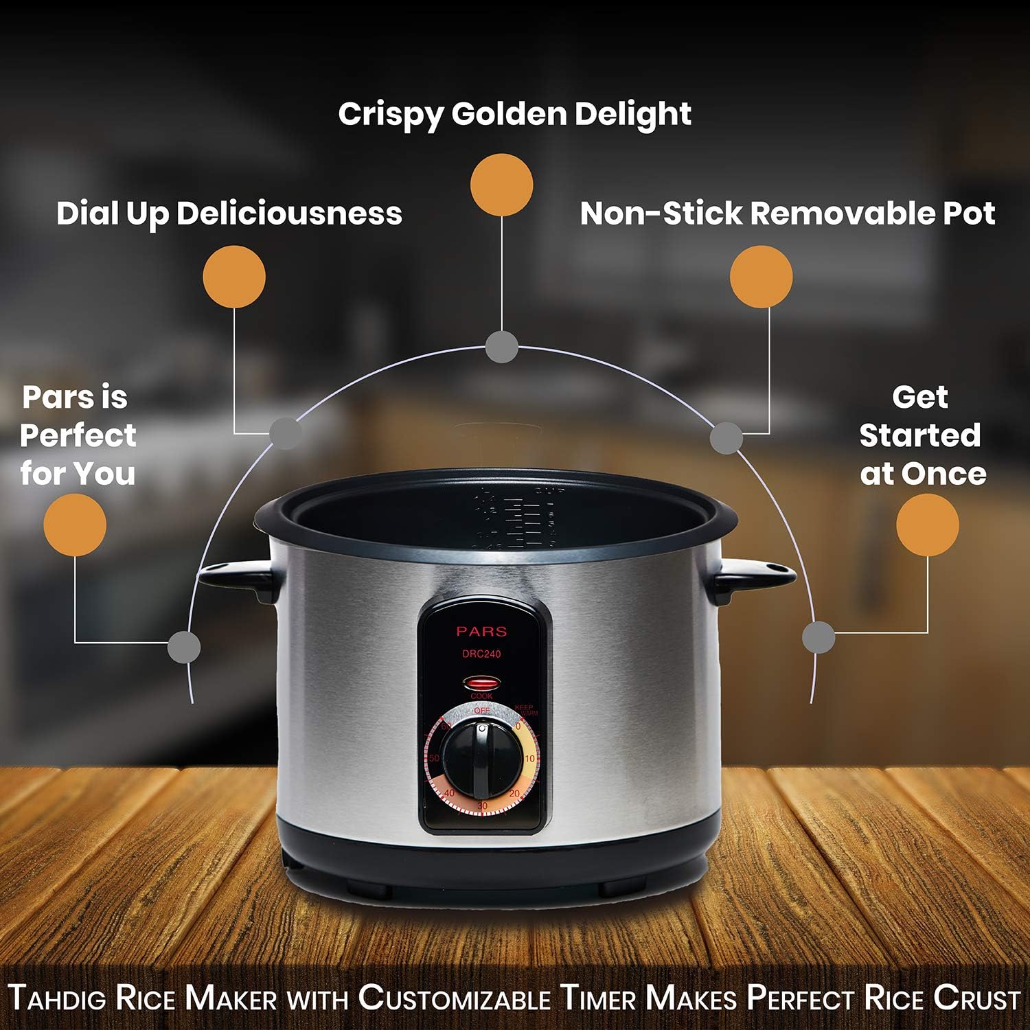 Pars Automatic Persian Rice Cooker – Tahdig Rice Maker Perfect Rice Crust, 10 Cup - Image 2