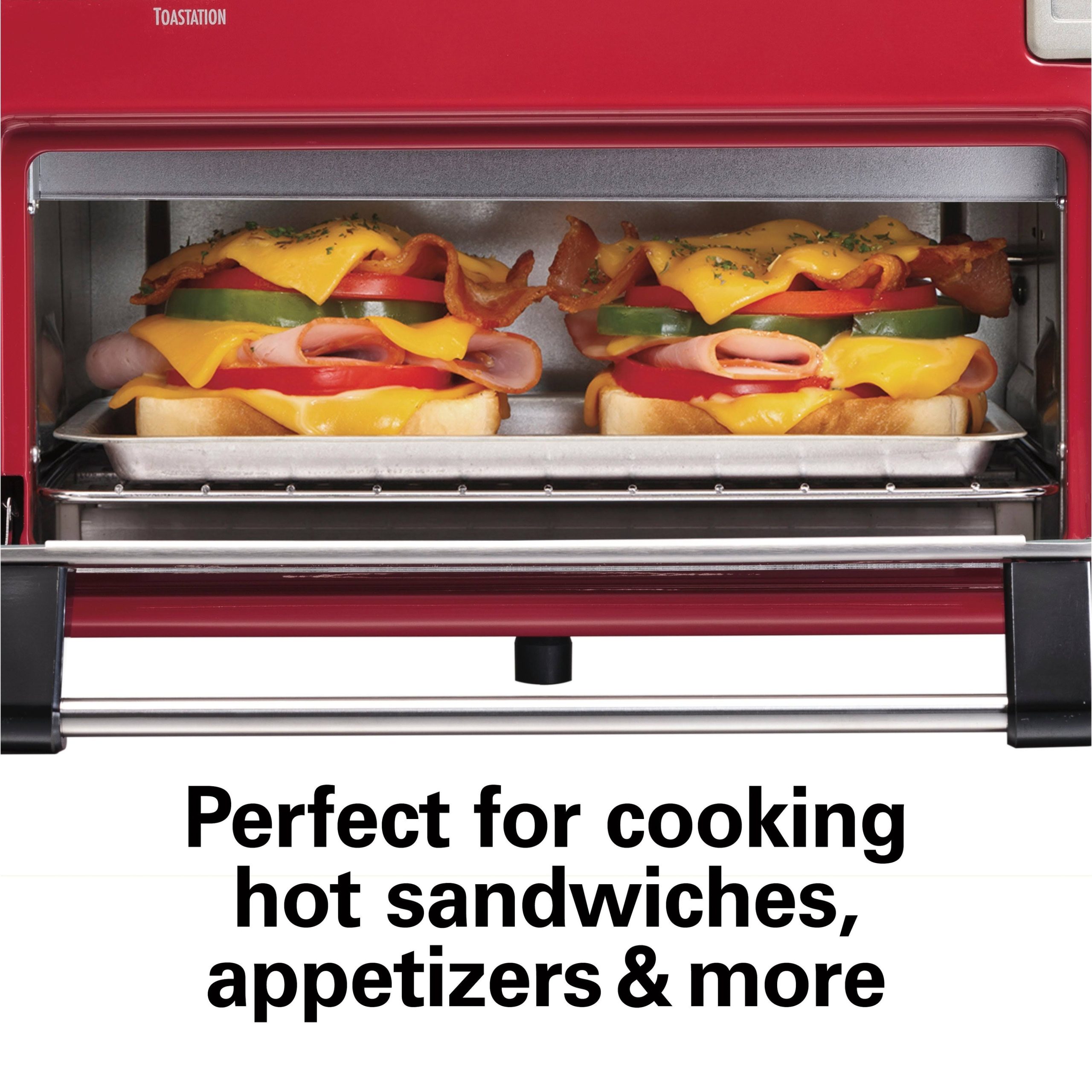 Hamilton Beach – Toastation 2-Slice Countertop Toaster and Toaster Oven – Red 22724 - Image 6