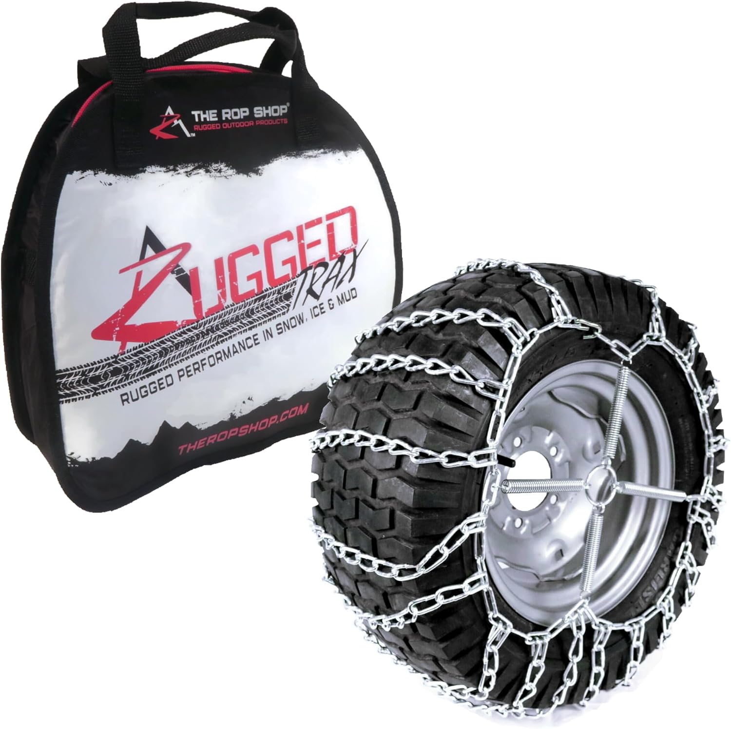 The ROP Shop Pair of 2 Link Tire Chains & Tensioners 23×10.5×12 for Snow Blowers, Lawn & Garden Tractors, Mowers & Riders, UTV, ATV, 4-Wheelers, Utility Vehicles - Image 2